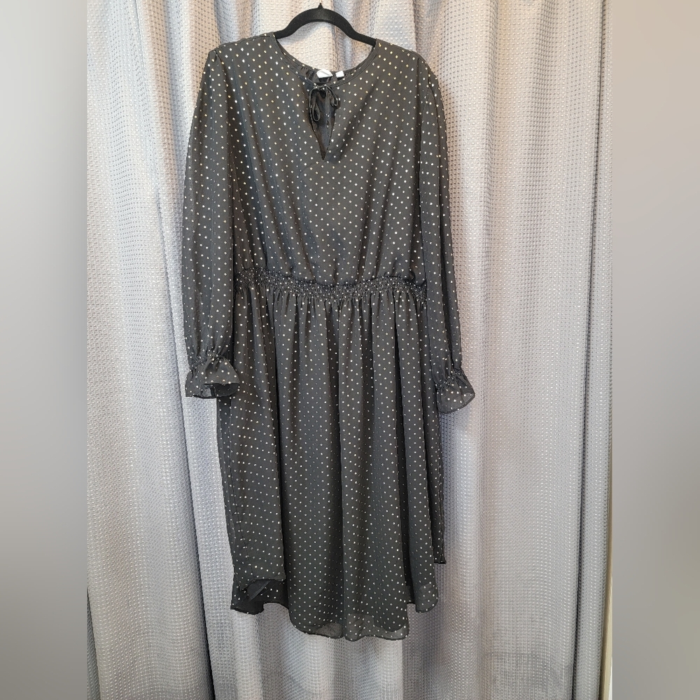 Gap Gold and Black Polka Dot Dress Size XXL